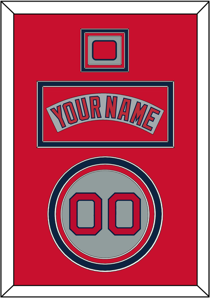 Boston Nameplate, Number & Logo Patch - Road Gray (1992-2008) - Premier Tier 3