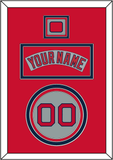 Boston Nameplate, Number & Logo Patch - Road Gray (1992-2008) - Triple Mat 3