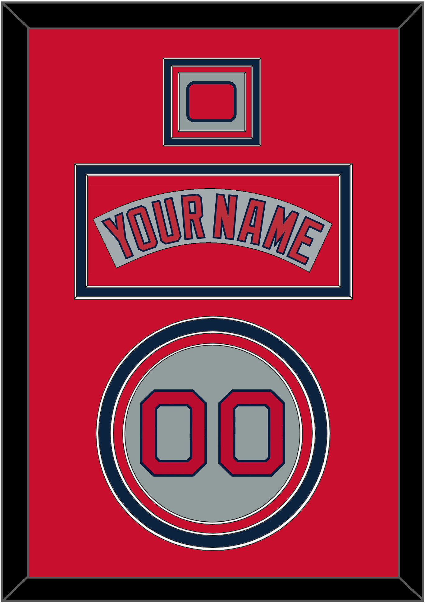 Boston Nameplate, Number & Logo Patch - Road Gray (1992-2008) - Premier Tier 3