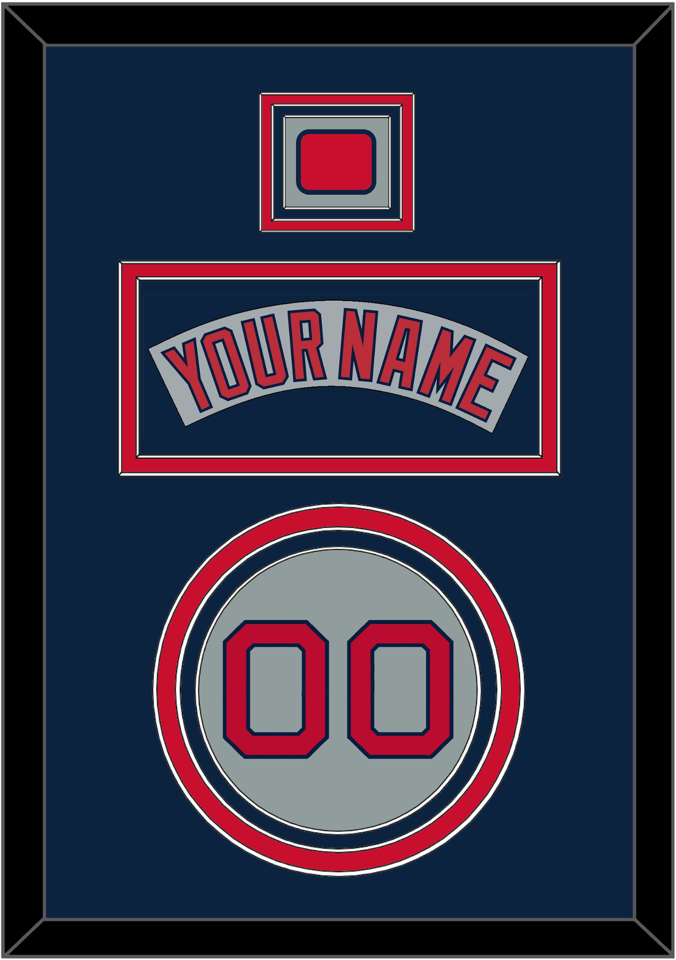 Boston Nameplate, Number & Logo Patch - Road Gray (1992-2008) - Premier Tier 4