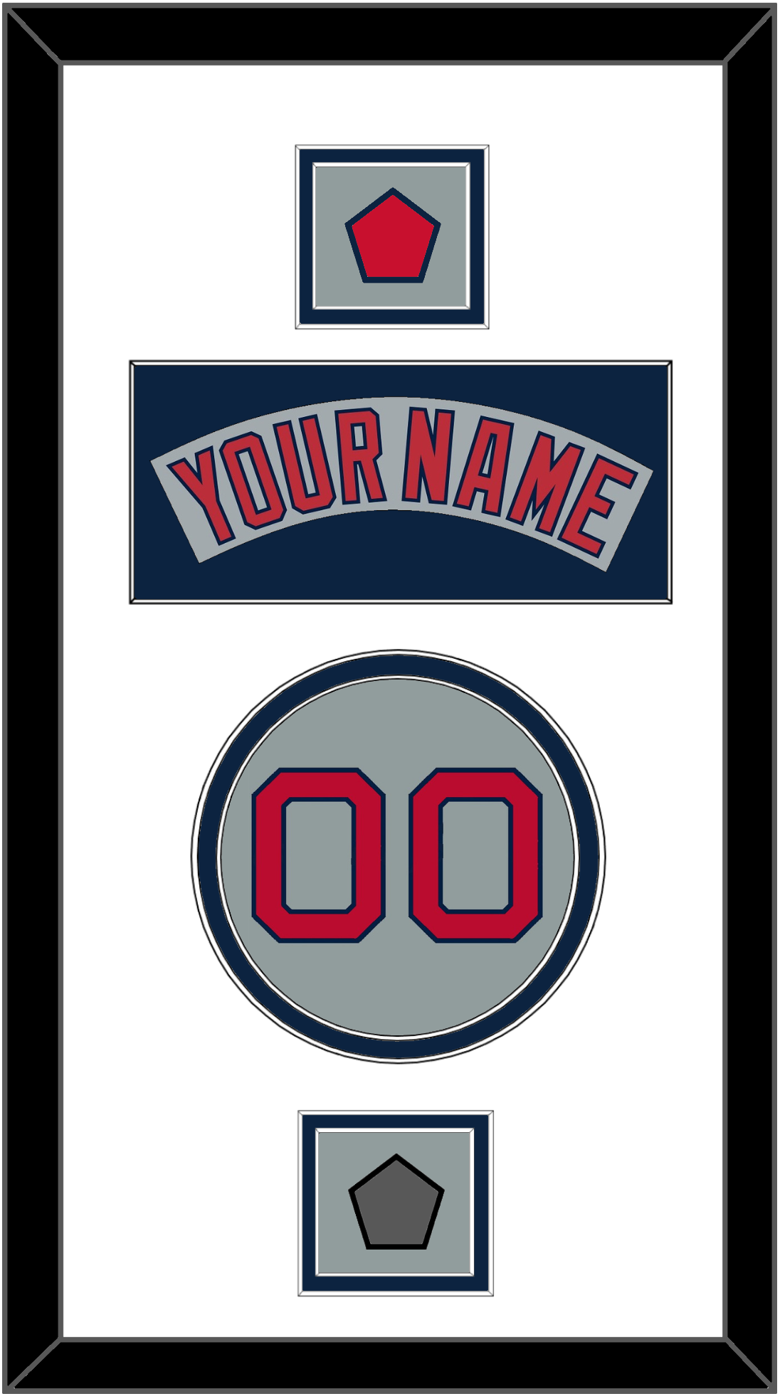 Boston Nameplate, Number, Logo Patch & World Series Champions Patch - Road Gray (1992-2008) - Signature Tier 1