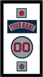 Boston Nameplate, Number, Logo Patch & World Series Jersey Patch - Road Gray (1992-2008) - Double Mat 1