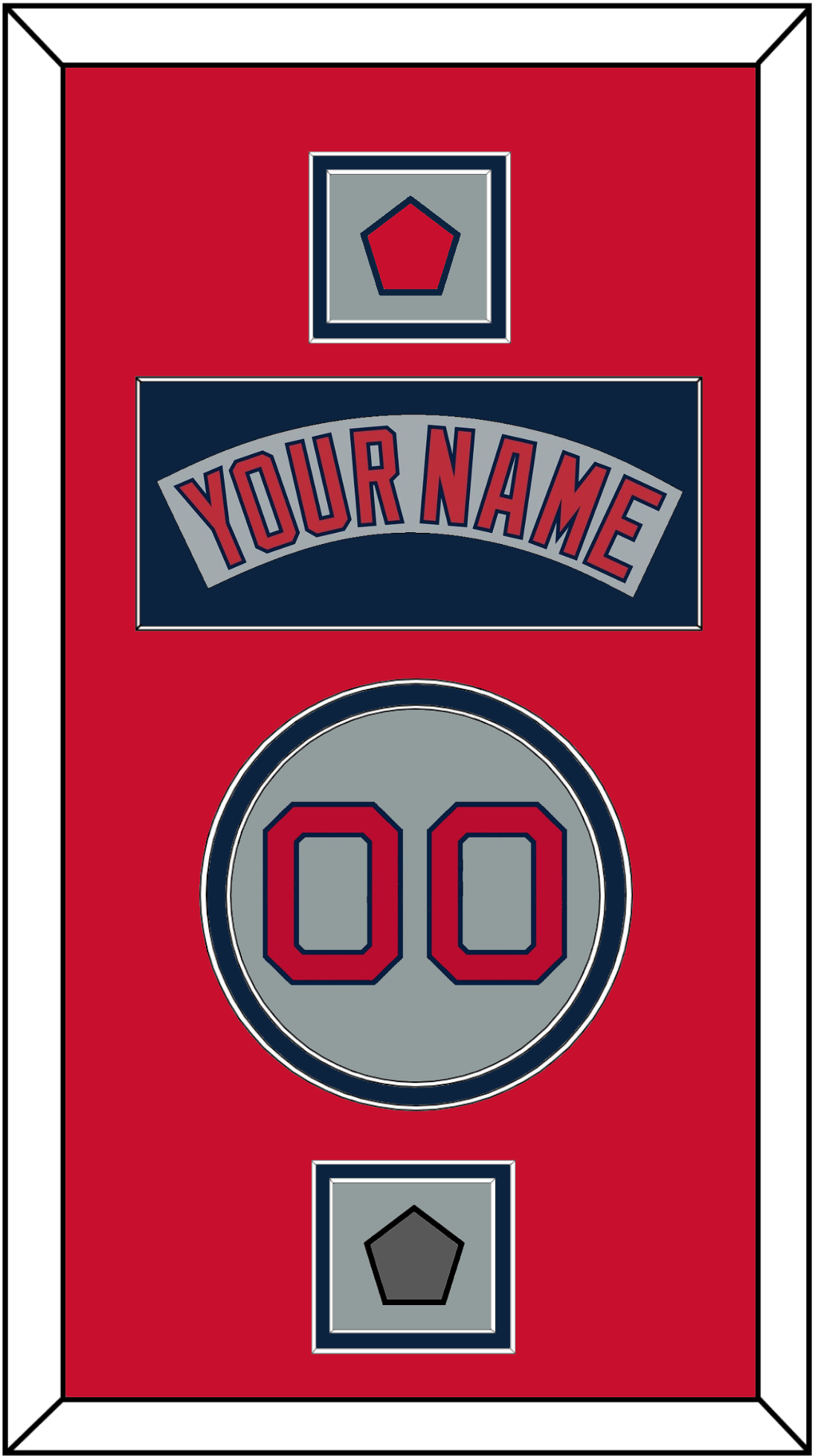 Boston Nameplate, Number, Logo Patch & World Series Champions Patch - Road Gray (1992-2008) - Signature Tier 3