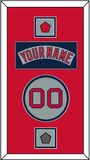 Boston Nameplate, Number, Logo Patch & World Series Champions Patch - Road Gray (1992-2008) - Double Mat 3