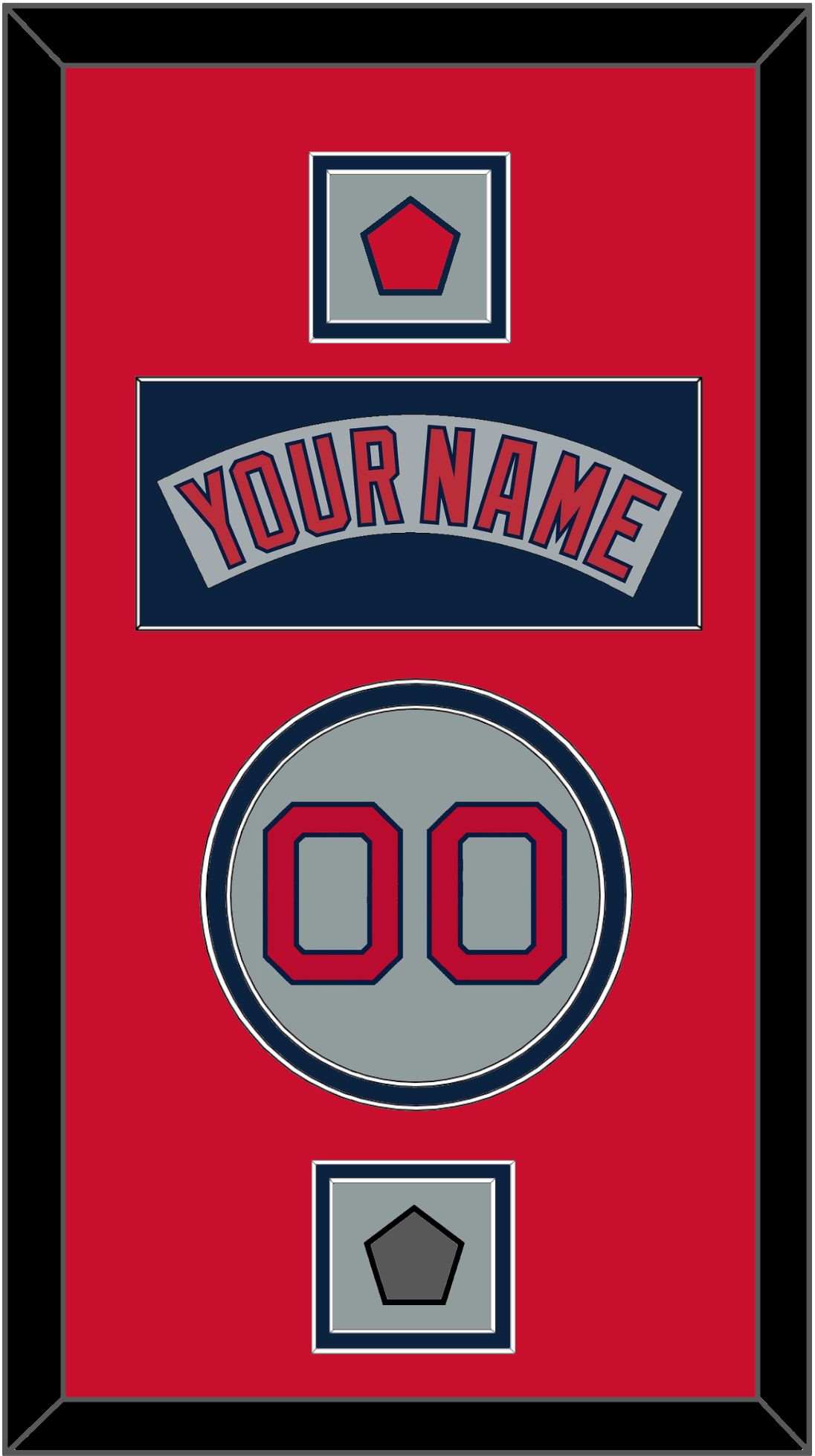 Boston Nameplate, Number, Logo Patch & World Series Champions Patch - Road Gray (1992-2008) - Signature Tier 3