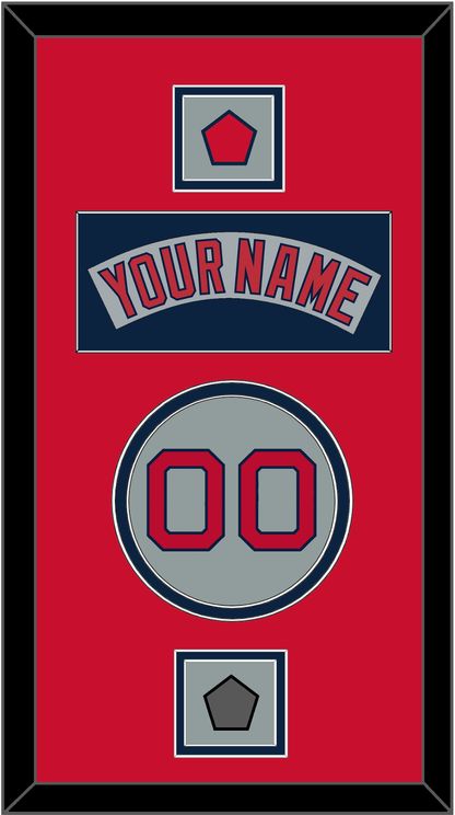 Boston Nameplate, Number, Logo Patch & World Series Champions Patch - Road Gray (1992-2008) - Signature Tier 3