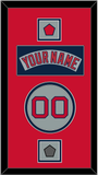 Boston Nameplate, Number, Logo Patch & World Series Champions Patch - Road Gray (1992-2008) - Double Mat 3
