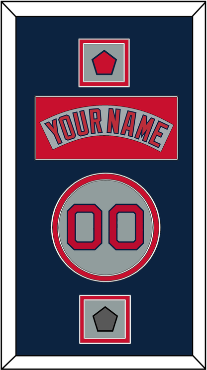 Boston Nameplate, Number, Logo Patch & World Series Champions Patch - Road Gray (1992-2008) - Signature Tier 4