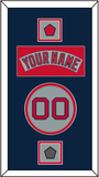 Boston Nameplate, Number, Logo Patch & World Series Jersey Patch - Road Gray (1992-2008) - Double Mat 4