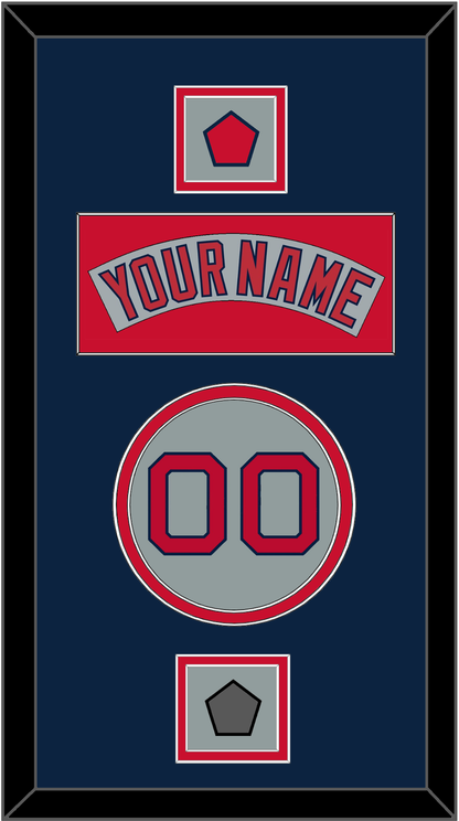 Boston Nameplate, Number, Logo Patch & World Series Champions Patch - Road Gray (1992-2008) - Signature Tier 4