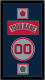 Boston Nameplate, Number, Logo Patch & World Series Champions Patch - Road Gray (1992-2008) - Double Mat 4