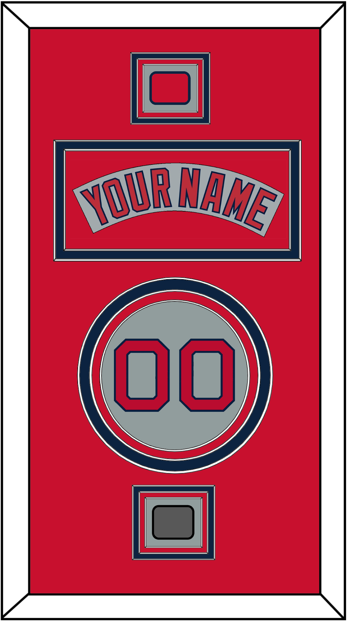 Boston Nameplate, Number, Logo Patch & World Series Champions Patch - Road Gray (1992-2008) - Premier Tier 3