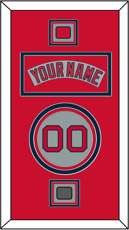 Boston Nameplate, Number, Logo Patch & World Series Champions Patch - Road Gray (1992-2008) - Premier Tier 3