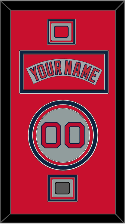 Boston Nameplate, Number, Logo Patch & World Series Champions Patch - Road Gray (1992-2008) - Premier Tier 3