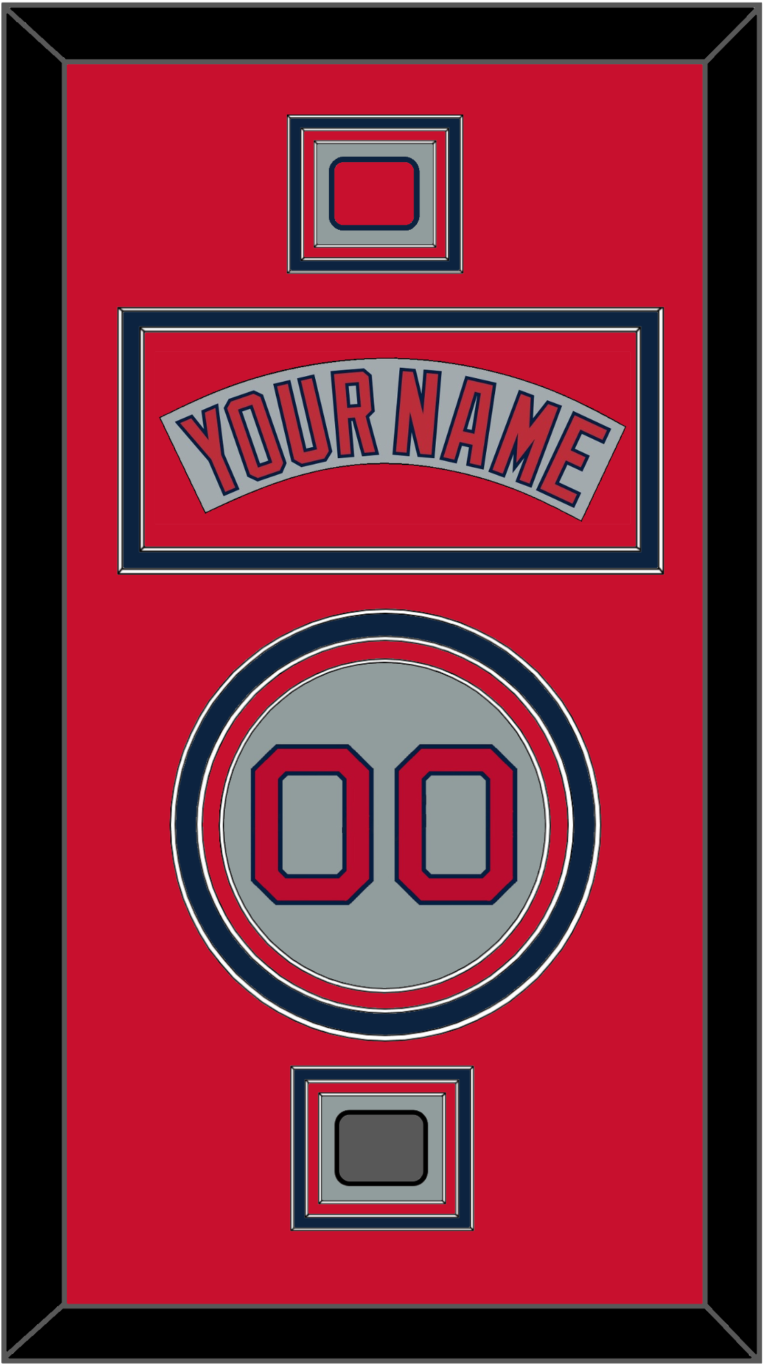 Boston Nameplate, Number, Logo Patch & World Series Jersey Patch - Road Gray (1992-2008) - Premier Tier 3