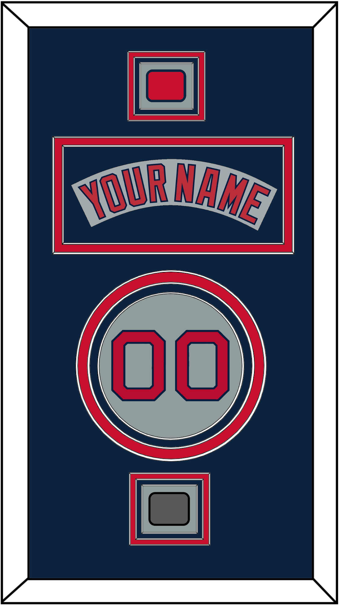 Boston Nameplate, Number, Logo Patch & World Series Champions Patch - Road Gray (1992-2008) - Premier Tier 4