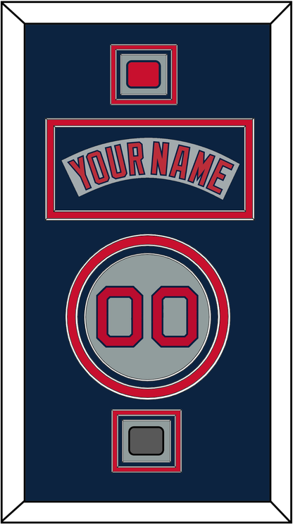 Boston Nameplate, Number, Logo Patch & World Series Champions Patch - Road Gray (1992-2008) - Premier Tier 4