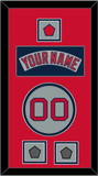 Boston Nameplate, Number, Logo Patch & Two World Series Champions Patches - Road Gray (1992-2008) - Double Mat 3
