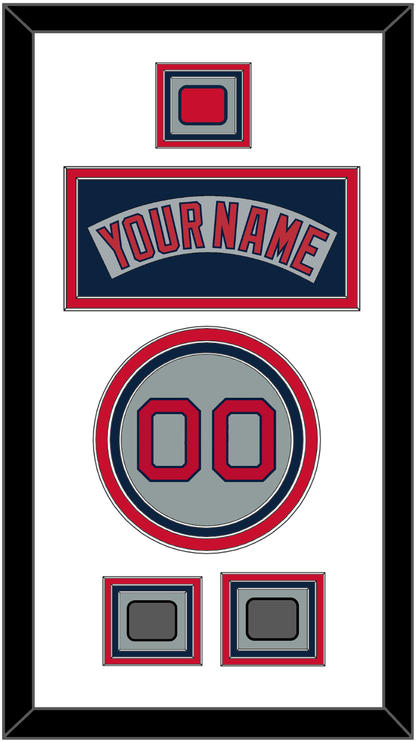 Boston Nameplate, Number, Logo Patch & Two World Series Jersey Patches - Road Gray (1992-2008) - Premier Tier 1