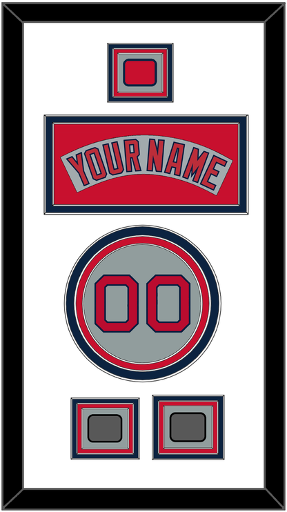 Boston Nameplate, Number, Logo Patch & Two World Series Jersey Patches - Road Gray (1992-2008) - Premier Tier 2