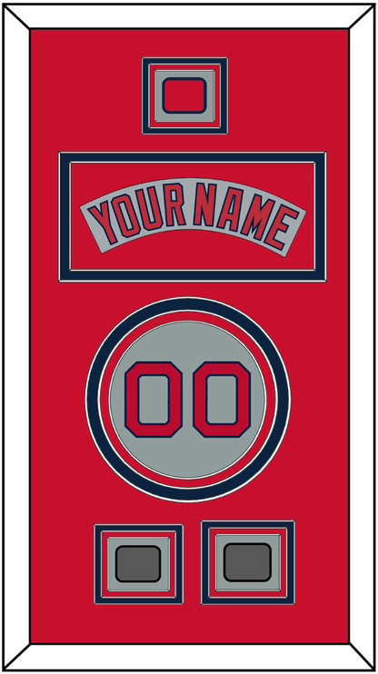 Boston Nameplate, Number, Logo Patch & Two World Series Champions Patches - Road Gray (1992-2008) - Premier Tier 3