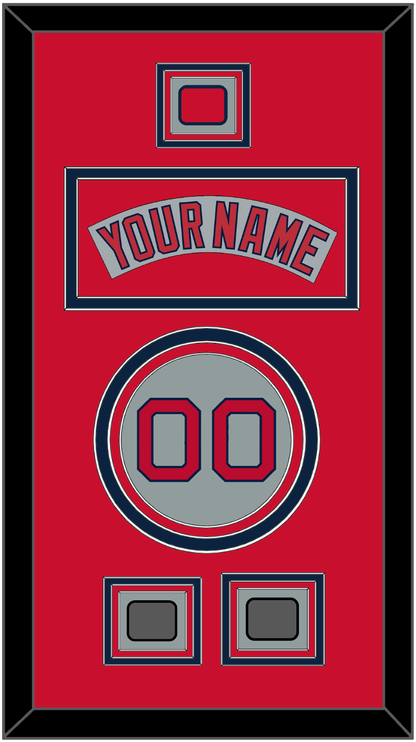 Boston Nameplate, Number, Logo Patch & Two World Series Champions Patches - Road Gray (1992-2008) - Premier Tier 3