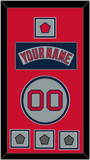 Boston Nameplate, Number, Logo Patch & Three World Series Champions Patches - Road Gray (1992-2008) - Double Mat 3