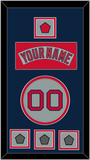 Boston Nameplate, Number, Logo Patch & Three World Series Champions Patches - Road Gray (1992-2008) - Double Mat 4