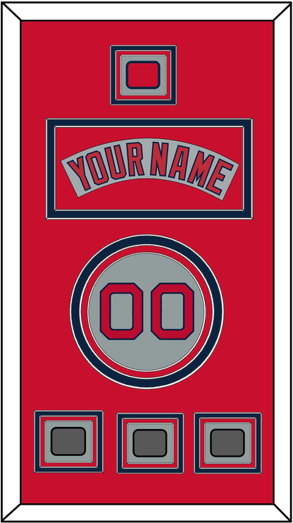 Boston Nameplate, Number, Logo Patch & Three World Series Champions Patches - Road Gray (1992-2008) - Premier Tier 3