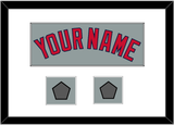 Boston Name & Two World Series Champions Patches - Road Gray - Single Mat 1
