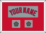 Boston Name & Two World Series Jersey Patches - Road Gray - Single Mat 2