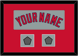 Boston Name & Two World Series Jersey Patches - Road Gray - Single Mat 2