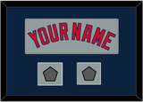 Boston Name & Two World Series Champions Patches - Road Gray - Single Mat 3