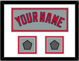 Boston Name & Two World Series Champions Patches - Road Gray - Double Mat 1