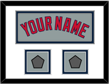 Boston Name & Two World Series Champions Patches - Road Gray - Double Mat 2