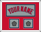 Boston Name & Two World Series Champions Patches - Road Gray - Double Mat 3