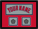 Boston Name & Two World Series Champions Patches - Road Gray - Double Mat 3