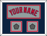 Boston Name & Two World Series Champions Patches - Road Gray - Double Mat 4