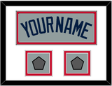 Boston Name & Two World Series Jersey Patches - Road Gray (2009-2013) - Double Mat 1