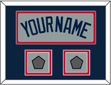 Boston Name & Two World Series Champions Patches - Road Gray (2009-2013) - Double Mat 3