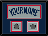 Boston Name & Two World Series Champions Patches - Road Gray (2009-2013) - Double Mat 3