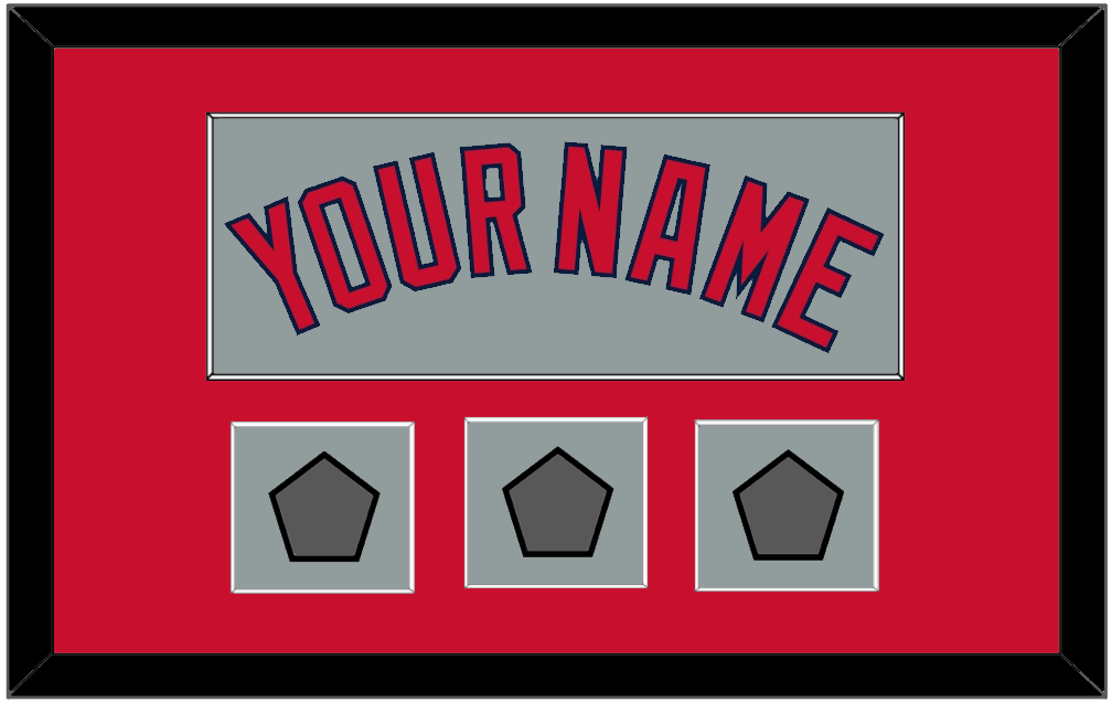 Boston Name & Three World Series Jersey Patches - Road Gray - Essential Tier 2