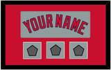 Boston Name & Three World Series Jersey Patches - Road Gray - Single Mat 2