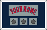 Boston Name & Three World Series Champions Patches - Road Gray - Single Mat 3