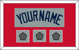 Boston Name & Three World Series Jersey Patches - Road Gray (2009-2013) - Single Mat 2