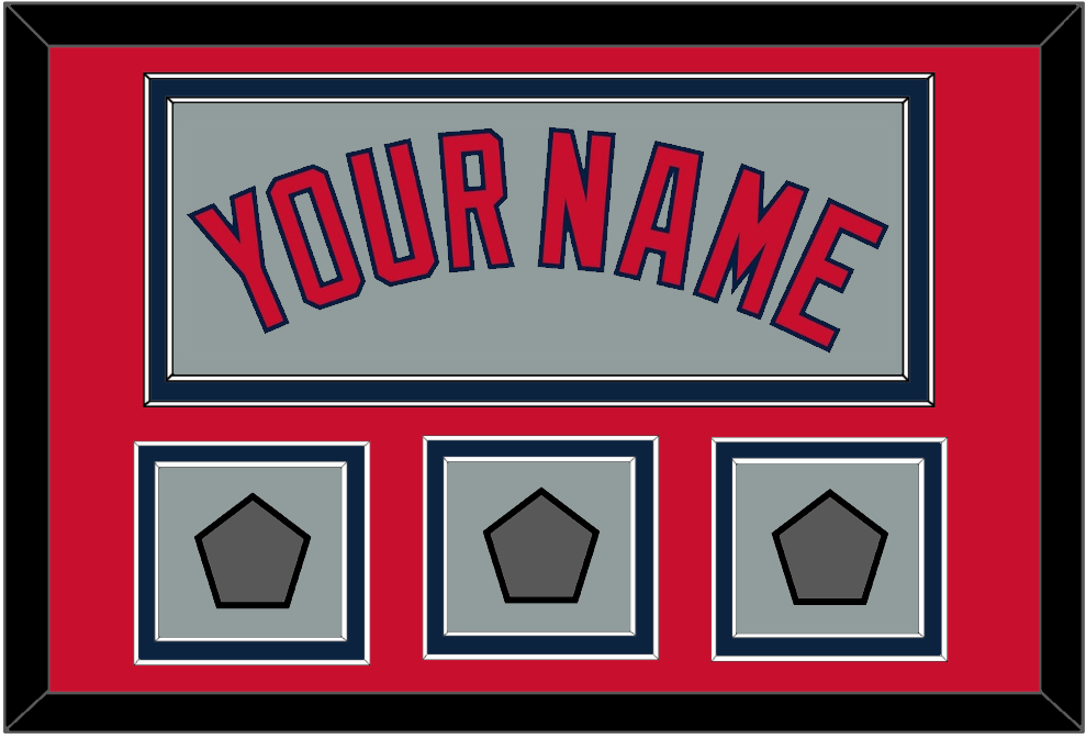 Boston Name & Three World Series Champions Patches - Road Gray - Signature Tier 3