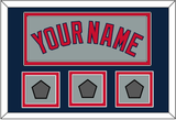 Boston Name & Three World Series Champions Patches - Road Gray - Double Mat 4