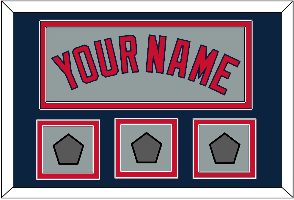 Boston Name & Three World Series Jersey Patches - Road Gray - Signature Tier 4