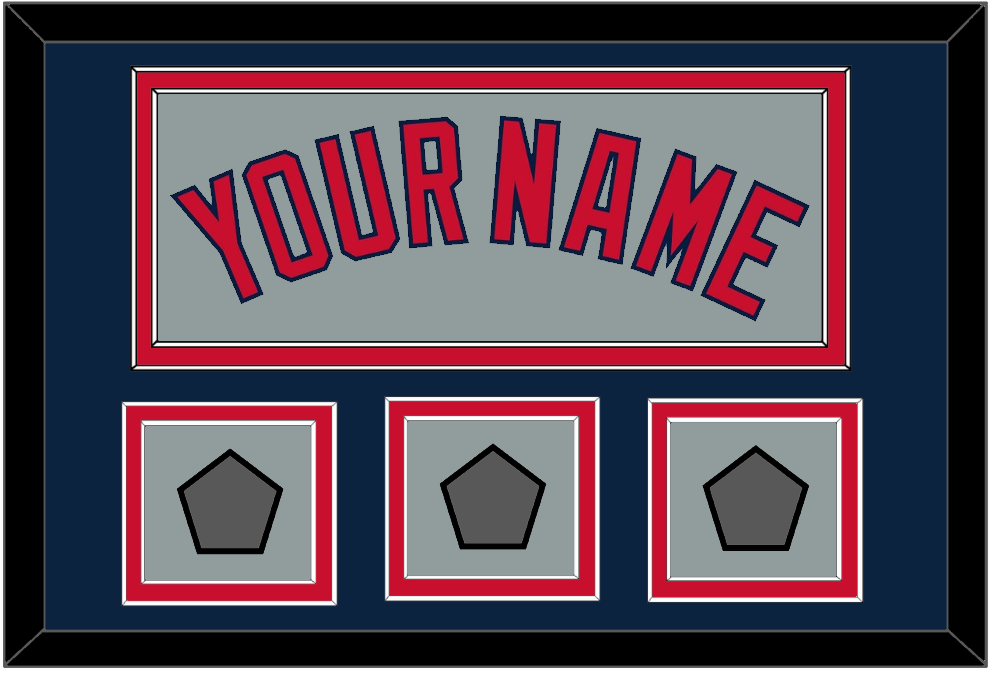 Boston Name & Three World Series Jersey Patches - Road Gray - Signature Tier 4
