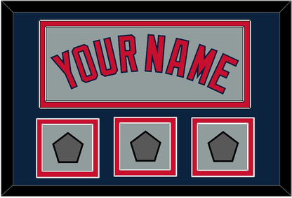 Boston Name & Three World Series Jersey Patches - Road Gray - Signature Tier 4